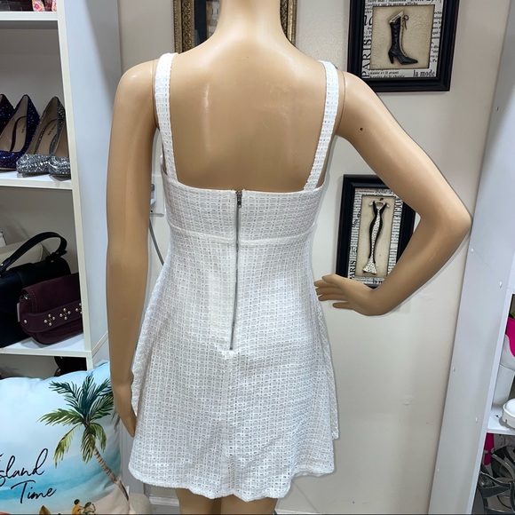 Lulus White Lace Front Tie Sleeveless Back Zip Dress - Picture 5 of 11